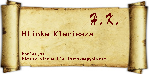 Hlinka Klarissza névjegykártya